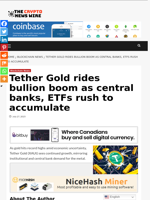 Tether Gold rides bullion boom as central banks, ETFs rush to accumulate - The Crypto News Wire