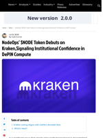 NodeOps’ $NODE Token Debuts on Kraken,Signaling Institutional Confidence in DePIN Compute