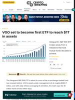 VOO set to become first ETF to reach $1T in assets