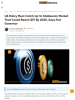 US Policy Needs To Catch Up To Growing Stablecoin Market: Fed