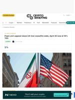 Pope Leo's appeal raises US-Iran ceasefire odds, April 30 now at 18% YES