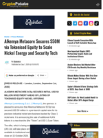 Alkemya Metacore Secures $50M via Tokenised Equity to Scale Nickel Energy and Security Tech