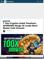 7 Top Cryptos Amid Tensions: APEMARS Stage 15 Leads Best Meme Coin Presale - TechBullion