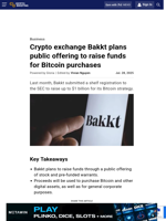 Crypto exchange Bakkt plans public offering to raise funds for Bitcoin purchases