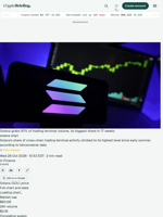 Solana grabs 81% of trading terminal volume, its biggest share in 17 weeks