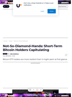 Not-So-Diamond-Hands: Short-Term Bitcoin Holders Capitulating - U.Today