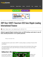 XRP Over SWIFT: Teucrium CEO Sees Ripple Leading International Finance
