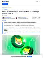 Shiba Inu Price Breaks Bullish Pattern as Exchange Supply Drops