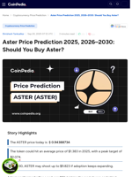Aster Price Prediction 2025, 2026–2030: Should You Buy Aster?