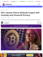 SEC’s Hester Peirce Defends Crypto Self-Custody and Financial Privacy