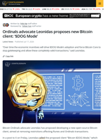 Ordinals Advocate Proposes New Bitcoin Client: ‘$DOG Mode’