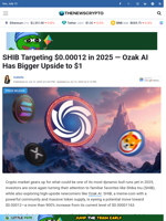 SHIB Targeting $0.00012 in 2025 — Ozak AI Has Bigger Upside to $1 - TheNewsCrypto