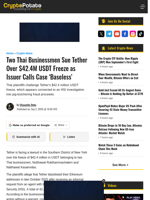 Two Thai Businessmen Sue Tether Over $42.4M USDT Freeze as Issuer Calls Case 'Baseless'
