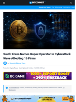 South Korea Names Gopax Operator In Cyberattack Wave Affecting 16 Firms | Bitcoinist.com