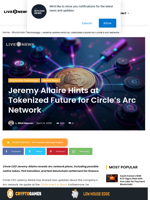 Jeremy Allaire Hints at Tokenized Future for Circle’s Arc Network | Live Bitcoin News