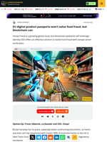 EU digital product passports won’t solve food fraud, but blockchain can