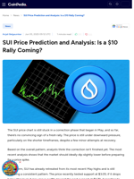 SUI Price Prediction and Analysis: Is a $10 Rally Coming?