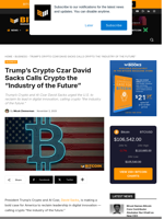 Crypto Is The “Industry Of The Future”: David Sacks