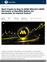 Best Crypto to Buy in 2026: Bitcoin's $82K Recovery or Remittix Before Its November 24 Market Debut? - TechBullion