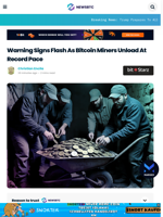 Warning Signs Flash As Bitcoin Miners Unload At Record Pace