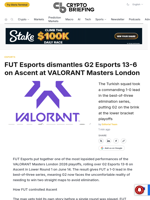 FUT Esports dismantles G2 Esports 13-6 on Ascent at VALORANT Masters London