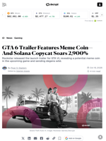 GTA 6 Trailer Features Meme Coin—And Solana Copycat Soars 2,900% - Decrypt