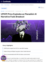 UMXM Price Explodes as Manadia’s AI Narrative Fuels Breakout