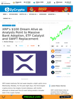 XRP's $100 Dream Alive as Analysts Point to Massive Bank Adoption, ETF Catalyst and SWIFT Replacement ⋆ ZyCrypto