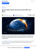 Solana Ships Seeker, Murakami Drops NFTs and More - BeInCrypto