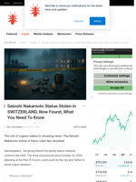 Satoshi Nakamoto Statue Stolen in SWITZERLAND, Now Found, What You Need To Know - NullTX