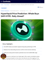 Hyperliquid Price Prediction: Whale Buys $4M HYPE- Rally Ahead?