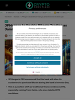 JPMorgan to Enable Bitcoin Trading as Jamie Dimon Gives the Green Light - Crypto News Flash