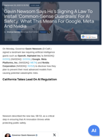 Gavin Newsom Says He's Signing A Law To Install 'Common-Sense Guardrails' For AI Safety: What This Means For Google, Meta And Nvidia - Alphabet (NASDAQ:GOOG), Alphabet (NASDAQ:GOOGL) - Benzinga