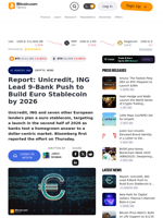 Report: Unicredit, ING Lead 9-Bank Push to Build Euro Stablecoin by 2026 – Crypto News Bitcoin News