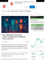 Top 5 Marketplace Ecosystem Tokens To Watch Below 1M...