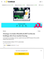 Strategy (MSTR) overtakes BlackRock's IBIT after aggressive bear market BTC buying