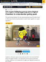 UK Crypto Lobbying Group Joins Digital Chamber as an Affiliate