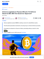 Will the Arizona Governor Approve the Bitcoin Reserve Bill?