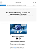 Top American Exchange Envisions XRP Surging 35,200% to $1,000