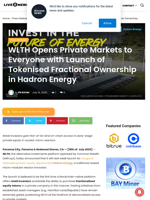 WLTH Opens Private Markets to Everyone with Launch of Tokenised Fractional Ownership in Hadron Energy | Live Bitcoin News