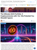 The Ultimate 2025 Portfolio: 5 Cryptocurrencies with 10x–50x Potential You Shouldn’t Ignore - TheNewsCrypto