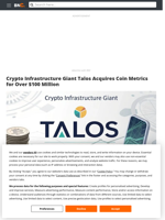 Crypto Infrastructure Giant Talos Acquires Coin Metrics for Over $100 Million - Brave New Coin