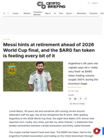 Messi hints at retirement ahead of 2026 World Cup final, and the $ARG fan token is feeling every bit of it