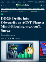 DOGE Drifts Into Obscurity as AGNT Plans a Mind-Blowing 777,000% Surge - Crypto Daily