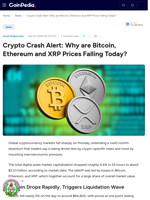 Crypto Crash Alert: Why are Bitcoin, Ethereum and XRP Prices Falling Today?