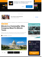 Bitcoin Is A Commodity: Why Congress Must Fix Bitcoin Taxes