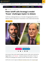 Peter Schiff Challenges Strategy's Michael Saylor to a Debate