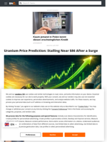 Uranium Price Prediction: Stalling Near $86 After a Surge - Brave New Coin