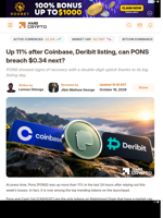 Up 11% after Coinbase, Deribit listing, can PONS breach $0.34 next? - AMBCrypto