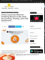 Citrea Launches Mainnet - Enabling Bitcoin to Be Used for Lending, Trading, and USD Settlement